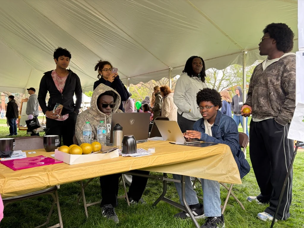 Participants at the GRAIL booth at Purdue Spring Fest