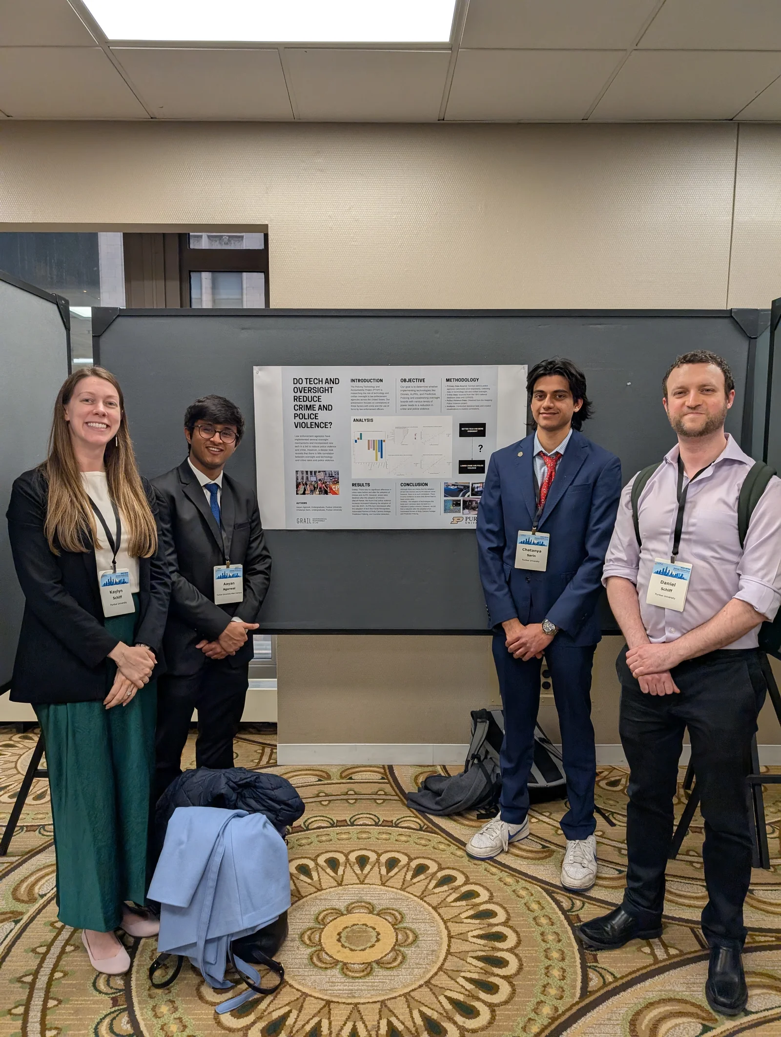 GRAIL students and faculty beside their research posters at the MPSA conference in Chicago