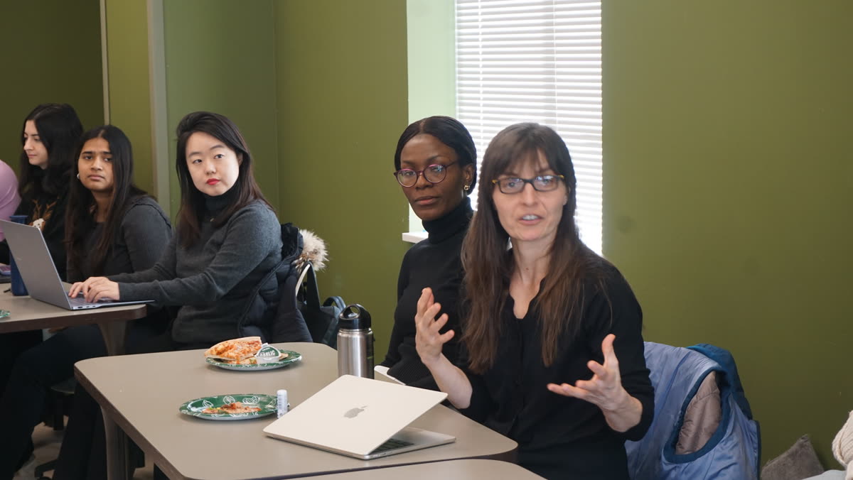 A GRAIL member speaking during a lab discussion